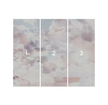 Driedelig fotobehang met wolkenmotief