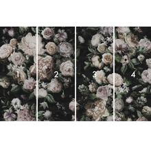 Vierdelig fotobehang met bloemmotief