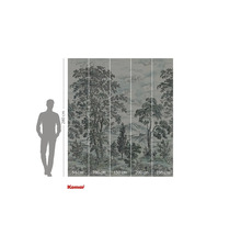 Fotobehang met boslandschap en maataanduidingen