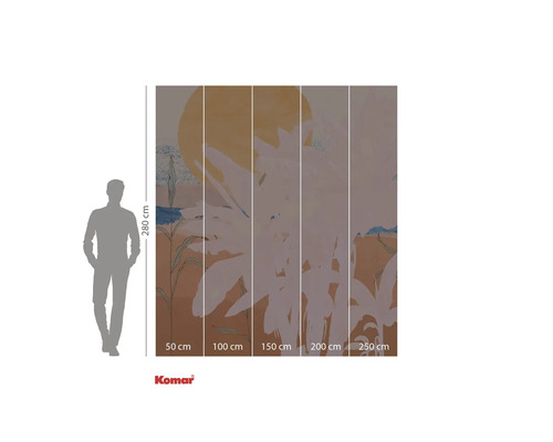 Fotobehang met abstract plantenmotief en maataanduidingen