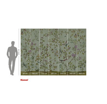 Fotobehang met takken, bloemen en vogels