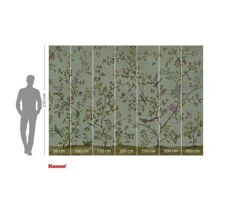 Fotobehang met takken, bloemen en vogels