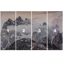 Vierdelig bergmotief voor wanddecoratie