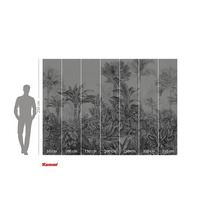 Komar fotobehang met jungle thema, bestaande uit palmen, bladeren en luipaarden, met de afmetingen 250 bij 350 centimeter