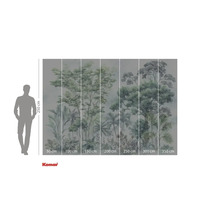 Fotobehang met bosmotief en maataanduidingen