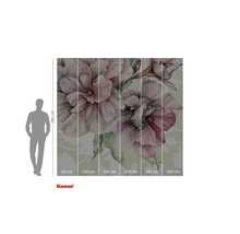 Fotobehang met bloemenpatroon en maataanduidingen