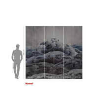 Fotobehang met bergmotief en maataanduidingen