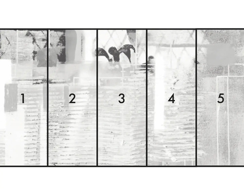 Fotobehang met abstract patroon, bestaande uit vijf banen