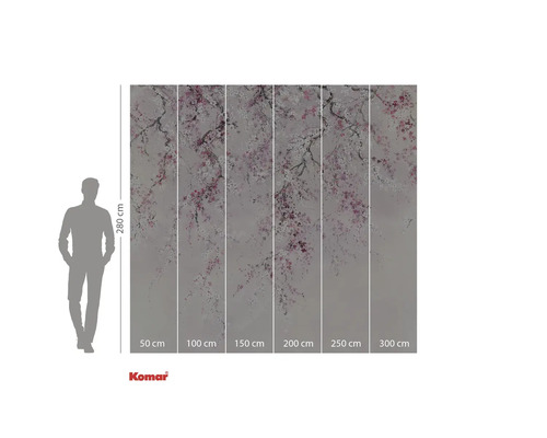 Fotobehang met bloemmotief, hoogte 280 cm, breedtes van 50 cm tot 300 cm