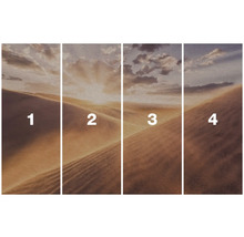 Vierdelig kamerscherm met woestijnthema