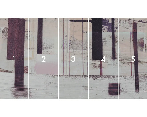 Meerdelige wandafbeelding met abstracte vormen