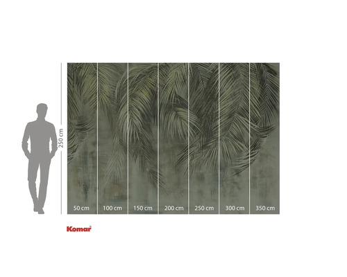 Komar fotobehang met palmmotieven en maatvoeringen