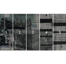 Vijfdelig wandpaneel met abstract patroon