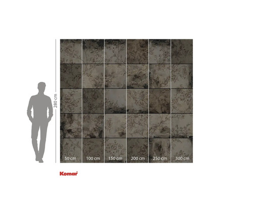 Fotobehang met bloemmotief en maataanduidingen