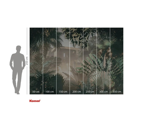 Fotobehang met jungle motief en maataanduidingen