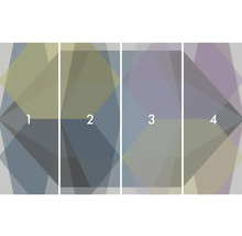 Vierdelig geometrisch patroon voor wanddecoratie