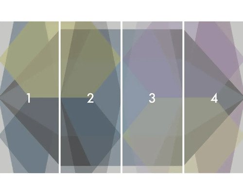 Vierdelig geometrisch patroon voor wanddecoratie