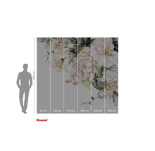 Fotobehang met bloemmotief en hoogte-aanduiding