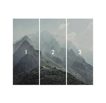 Driedelig fotobehang met berglandschap