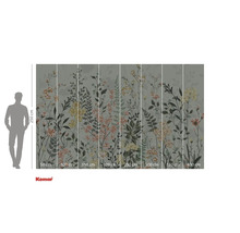 Fotobehang met bloemmotief en maataanduidingen