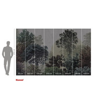 Fotobehang met bosmotief en maataanduidingen