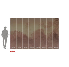 Fotobehang met bosmotief en maataanduidingen