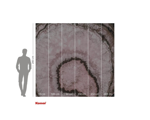 Fotobehang met een doorsnede van een agaatsteen met maatindicaties