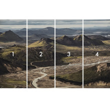 Vierdelig fotobehang met berglandschap