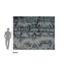 Komar fotobehang met abstract, geometrisch patroon en maataanduidingen.