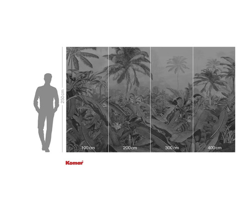 Fotobehang met jungle motief en maataanduidingen