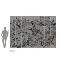 Fotobehang met bloemmotief en maataanduidingen