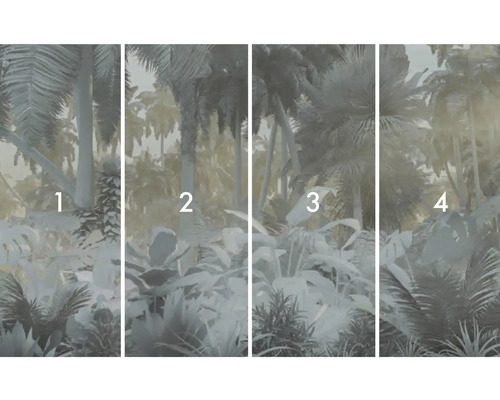 Vierdelig fotobehang met jungle motief