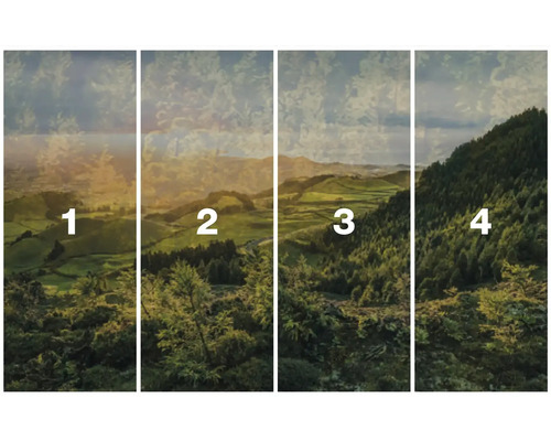 Vierdelig landschapspanorama