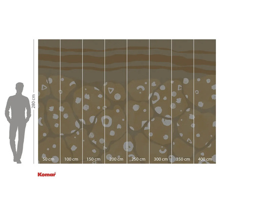 Komar fotobehang met abstract patroon en maataanduidingen