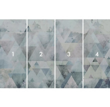 Vierdelig fotobehang met abstract driehoekpatroon