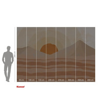 Komar fotobehang met woestijnlandschap en opkomende zon, 280 x 400 cm