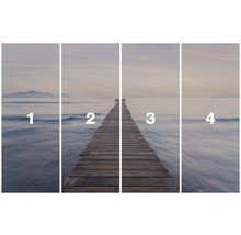 Vierdelig fotobehang met steiger aan zee