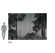 Fotobehang met palmen en maataanduidingen