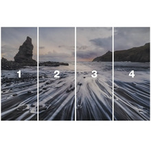 Vierdelige landschapsfoto met kustmotieven