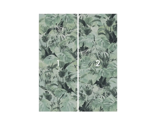 Behang met plantmotieven, bestaande uit twee banen