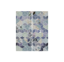 Tweedelige deurposter met geometrisch kubuspatroon