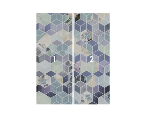 Tweedelige deurposter met geometrisch kubuspatroon