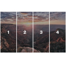 Vierdelige muurafbeelding met landschapsmotief