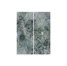 Tweedelig behangpatroon met plantmotief