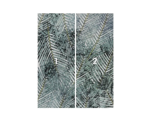 Tweedelig behangpatroon met plantmotief