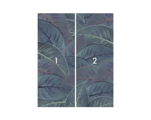 Fotobehang met bladerpatroon, bestaande uit twee delen
