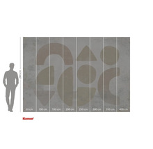 Fotobehang met abstract, geometrisch patroon en maatvoering