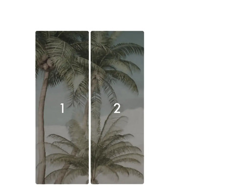 Fotobehang uit twee delen met palmmotief voor wanddecoratie