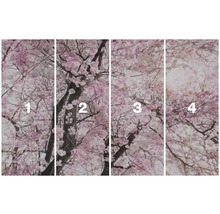 Vierdelig fotobehang met kersenbloesemmotief