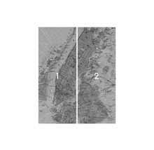 Fotobehang met stadsplattegrond van New York, tweedelig